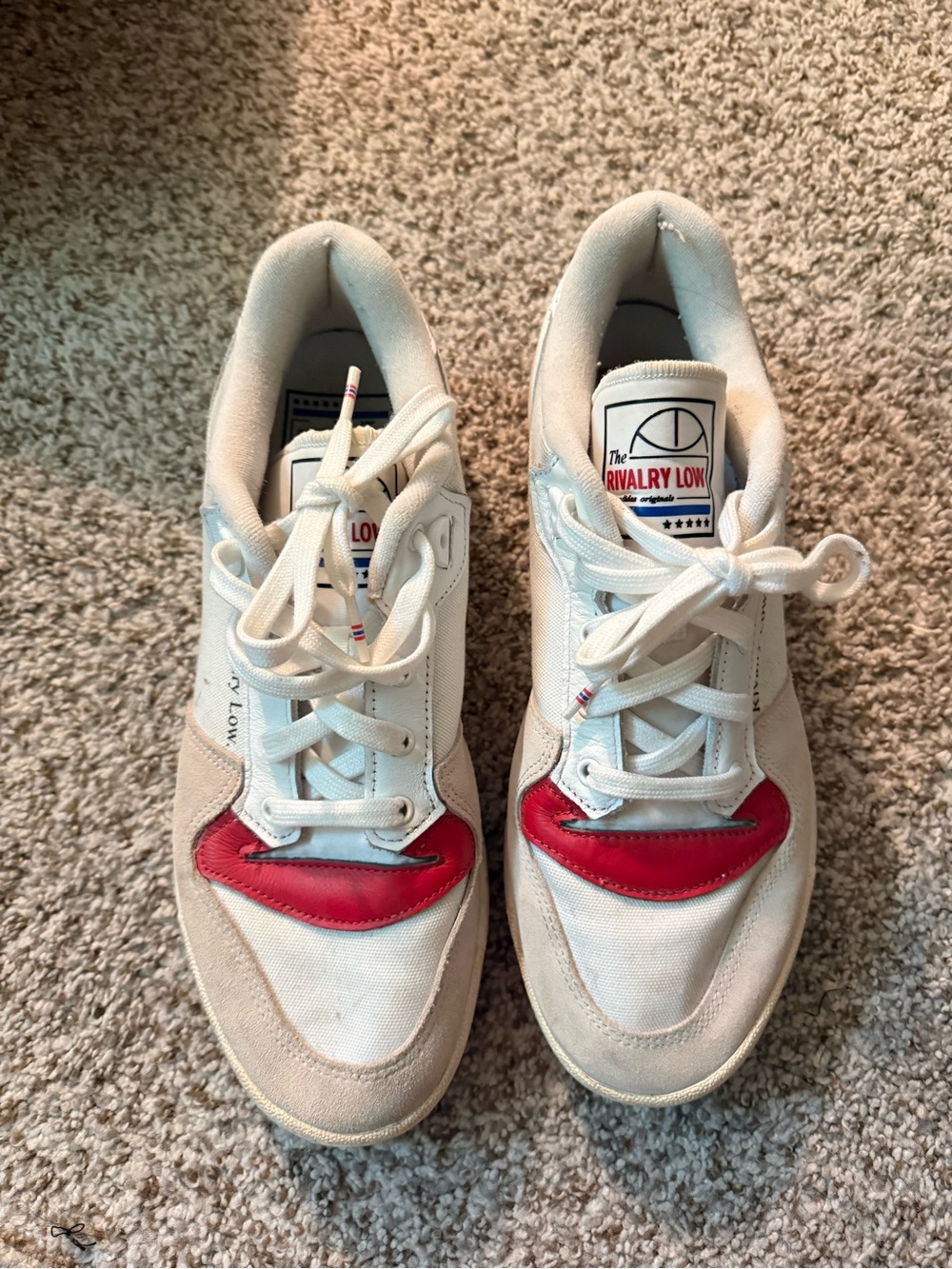 Adidas Men's White & Red Casual Sneakers